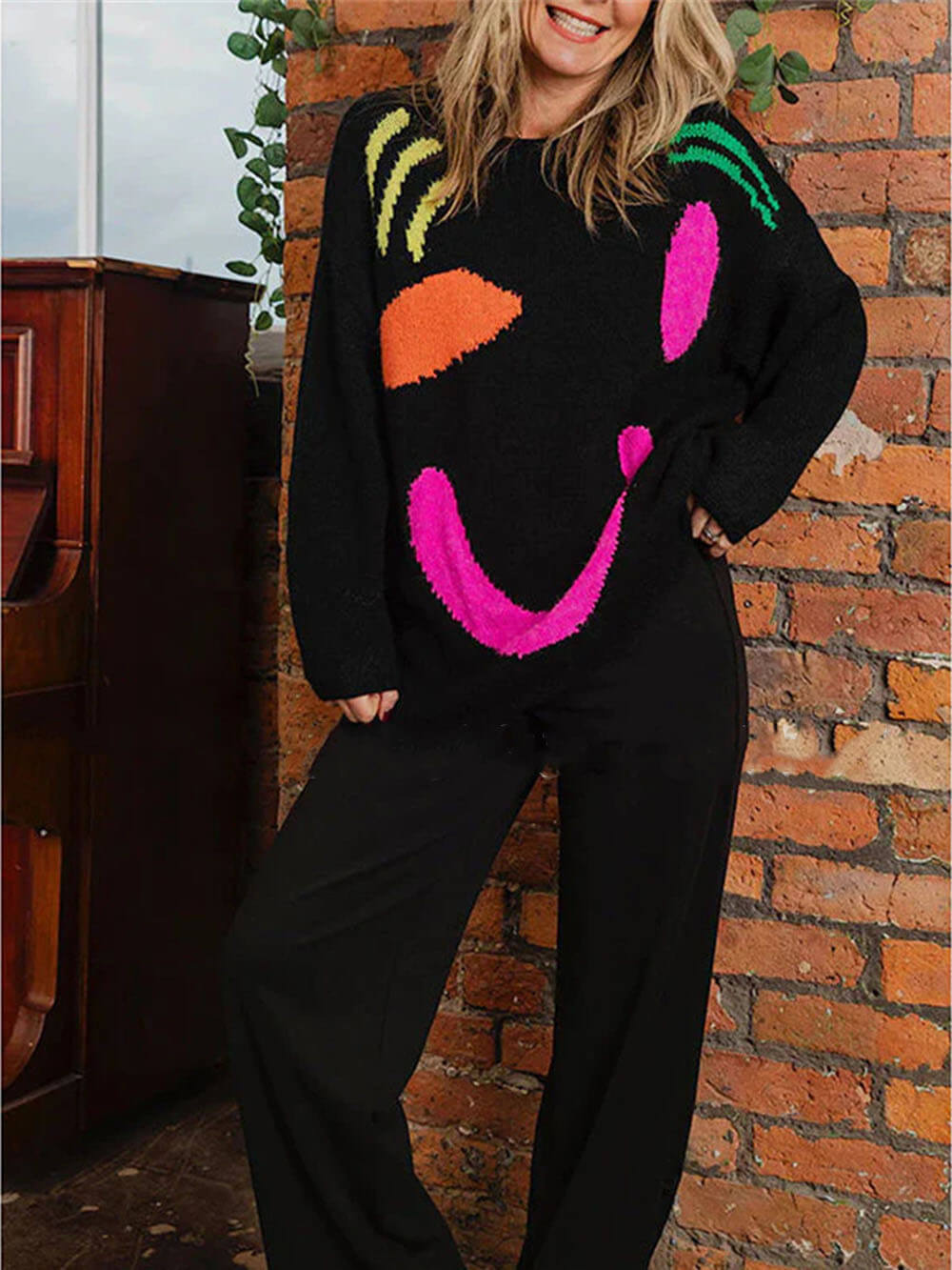 Fashionable and Cozy Oversized Sweater for Women with Long Sleeves - Perfect Comfort and Style