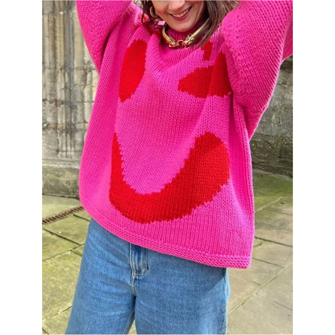 Fashionable and Cozy Oversized Sweater for Women with Long Sleeves - Perfect Comfort and Style
