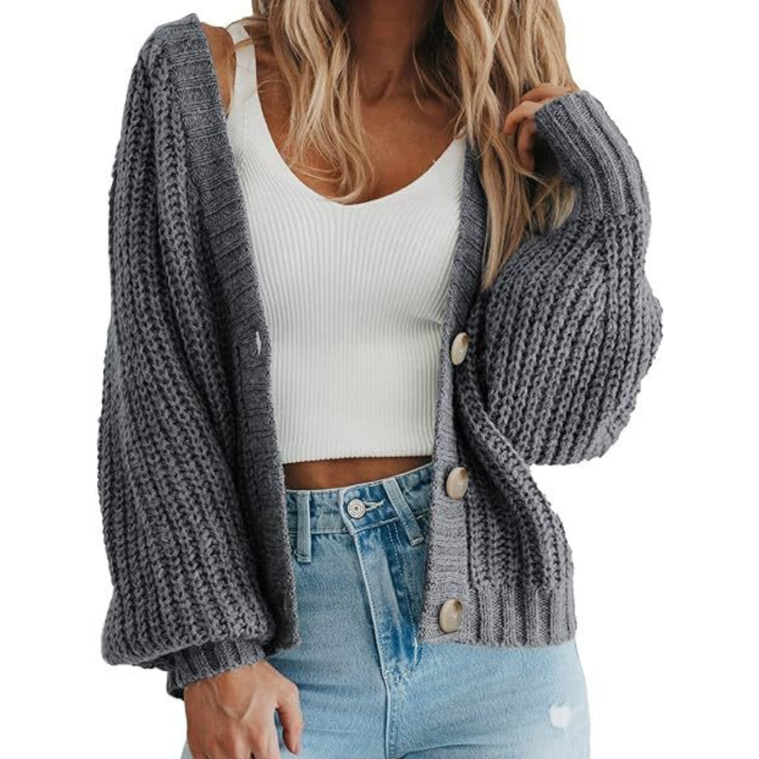 Long Elegant Women's Knit Jacket with Buttons and Soft Fleece Lining for Maximum Comfort