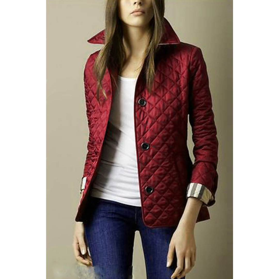 Marles Women's Puffer Coat with Buttons β Modern Elegant Brown for Travel and Daily Wear