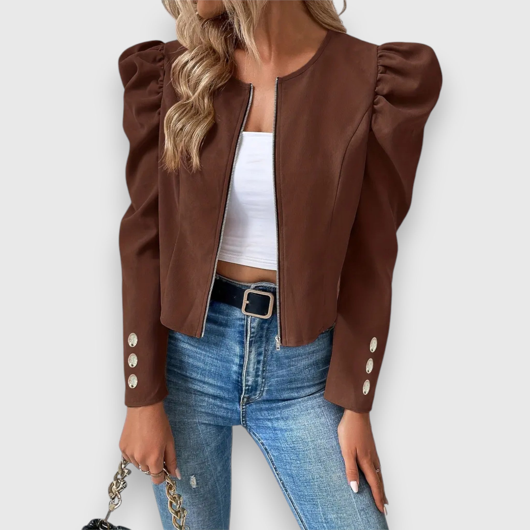 Elegant Women's Blazer with Puffed Sleeves – Add Style and Sophistication to Your Daily Wear