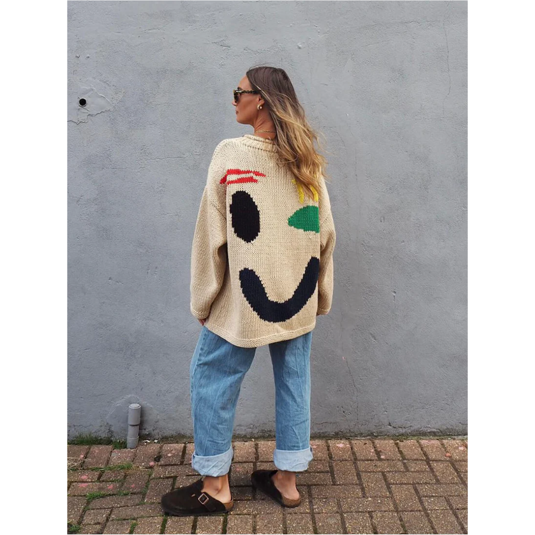 Fashionable and Cozy Oversized Sweater for Women with Long Sleeves - Perfect Comfort and Style