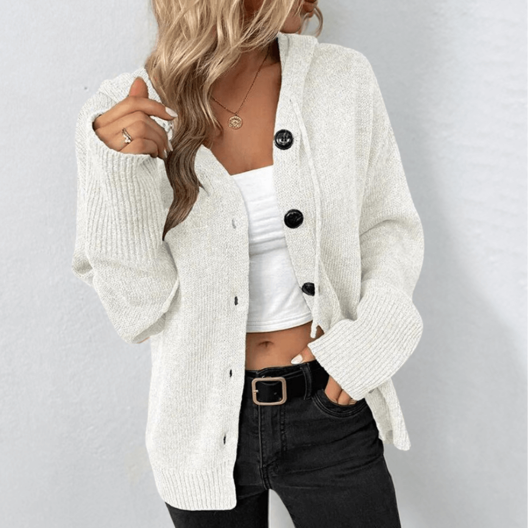 Women's Winter Cardigan with Knitted Fabric, Buttons, and Feather Filling โ Keeps Warmth and Style
