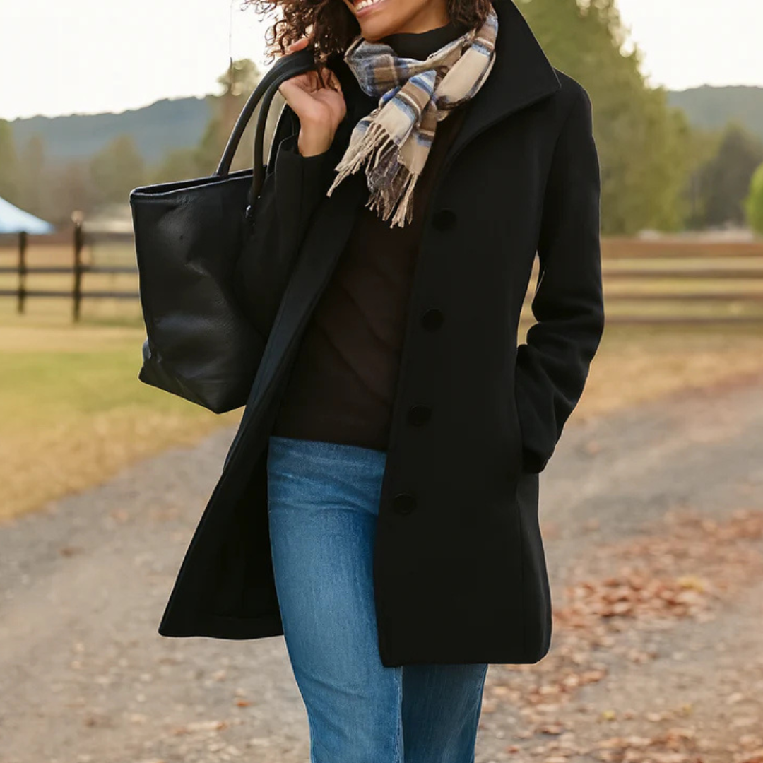 Luxury Women's Coat with a Sharp Design, Elegant and Classic Look