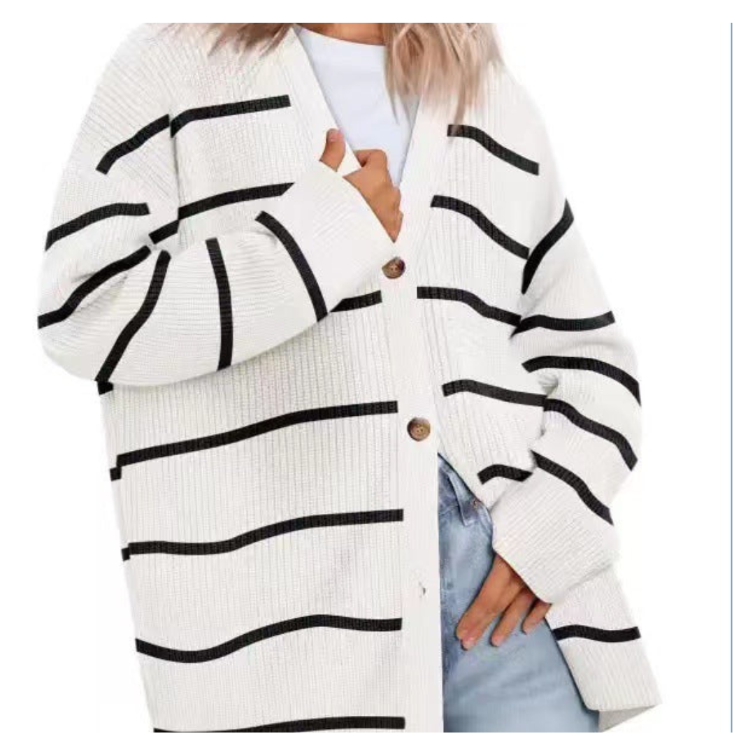 Women's Warm and Elegant Knitted Jacket with Stunning Button Design β Long and Cozy Coat for Perfect Style