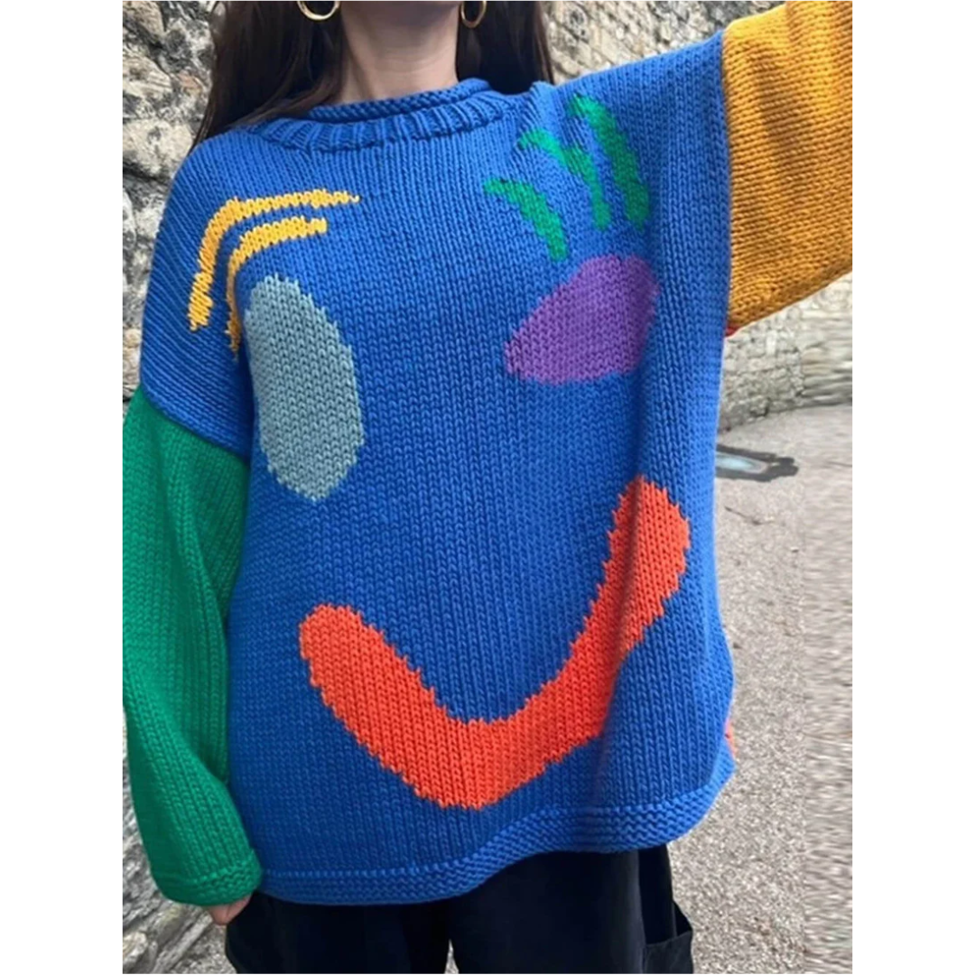 Fashionable and Cozy Oversized Sweater for Women with Long Sleeves - Perfect Comfort and Style