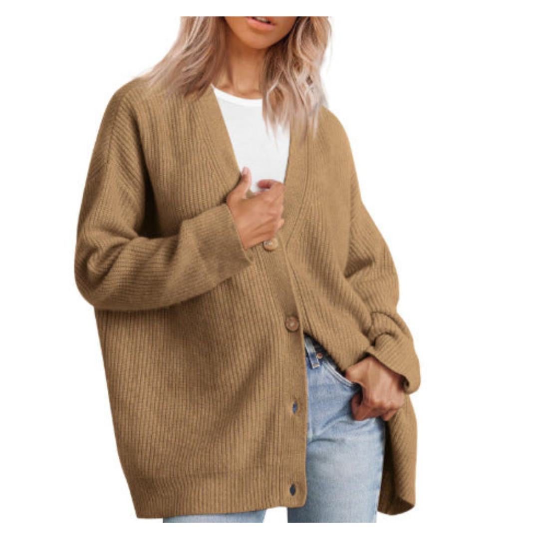 Women's Warm and Elegant Knitted Jacket with Stunning Button Design β Long and Cozy Coat for Perfect Style