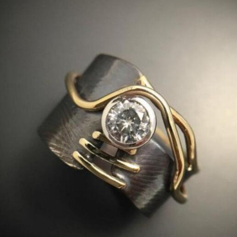Anutina β An Ancient Inspired Ring in Dark Silver with Stunning Zirconia