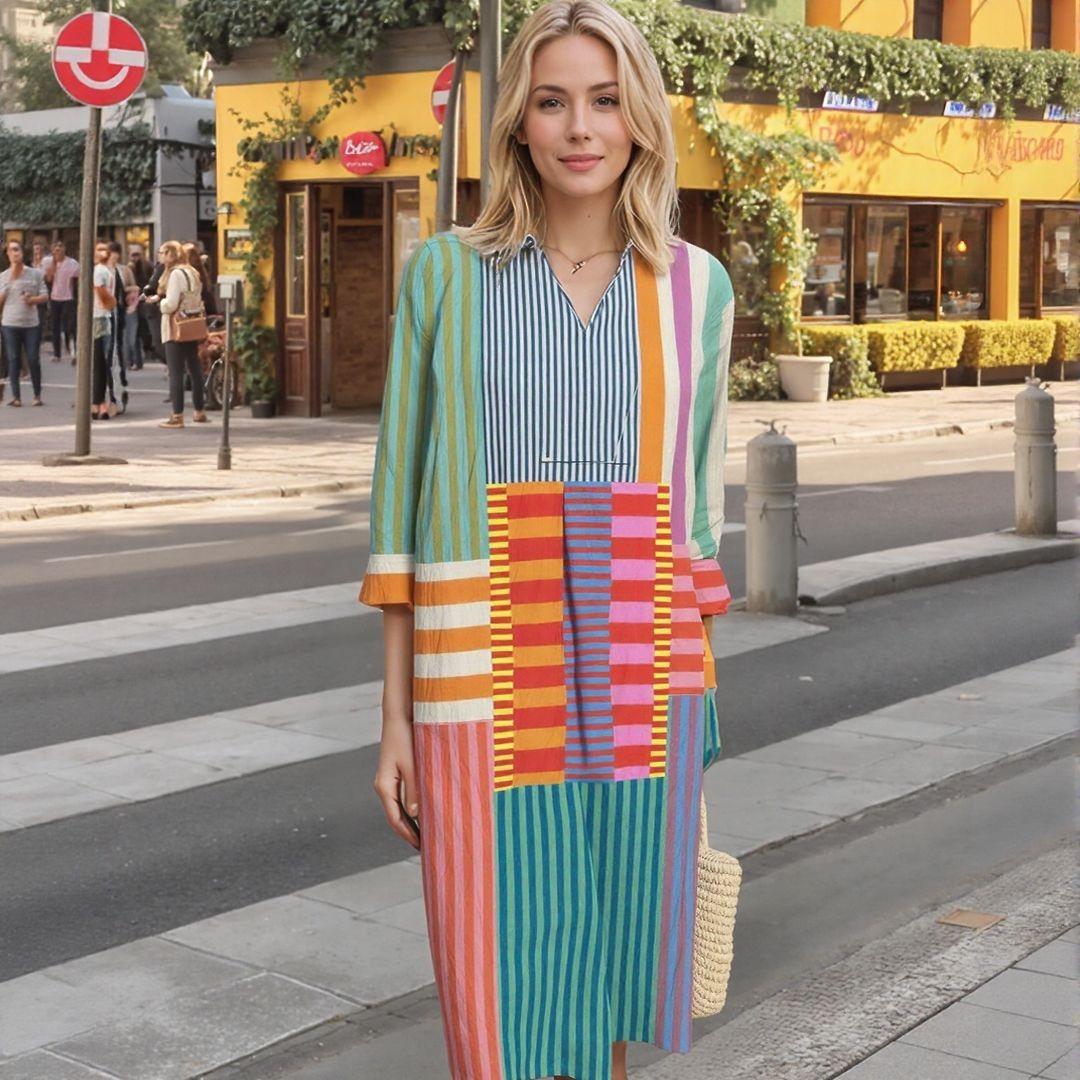 Highlight your style with the unique versatile Soleil dress โ a fashionable and colorful piece every woman must have in her wardrobe