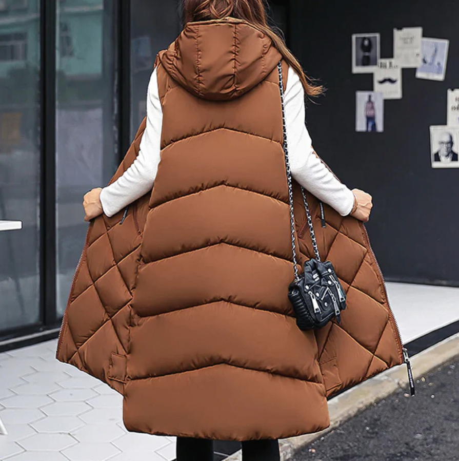 Jennifer | Long Comfortable and Elegant Vest with Hood β The Perfect Choice for Any Event
