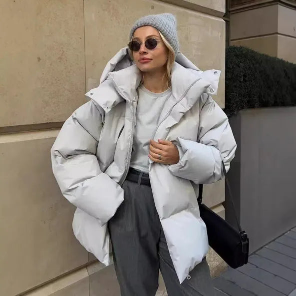 Helena Derman Classic Down Coat for Winter - Stylish Warm and Bright for Cold Days