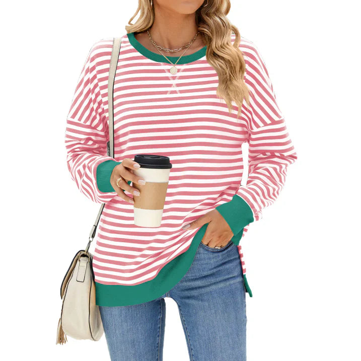 Plus-size women's sweatshirt with long sleeves - maximum comfort and perfect feminine style