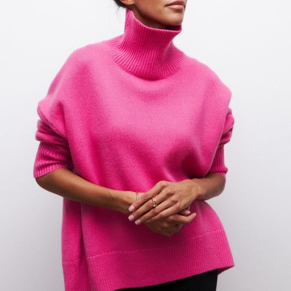 Menperdalin Women's High Neck Sweater Elegant and Comfortable for Every Occasion