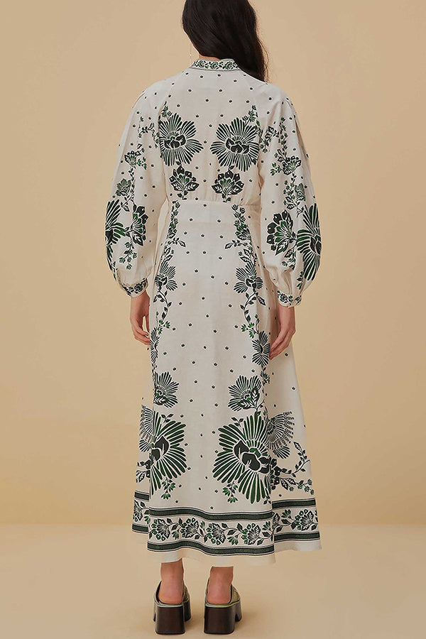 Elegant Maxi Dress with Botanical Design - A Natural and Stunning Addition for a Perfect Look