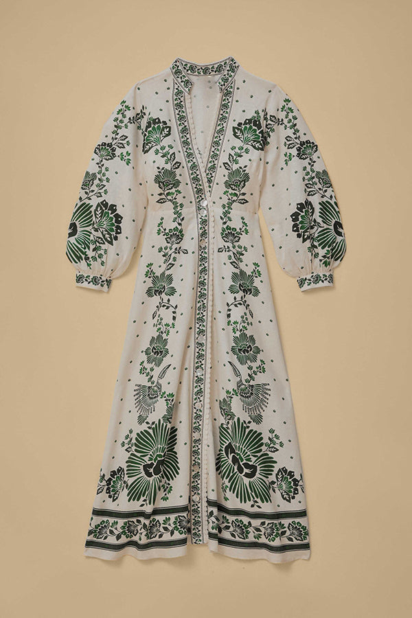 Elegant Maxi Dress with Botanical Design - A Natural and Stunning Addition for a Perfect Look