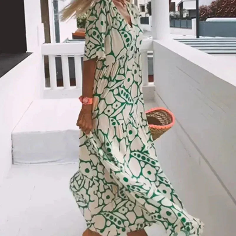 Lightweight floral dress Delfin for an elegant and cool atmosphere