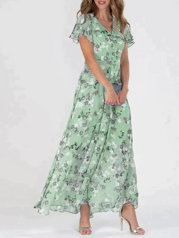 Elegant summer women's blouse with a stunning floral pattern