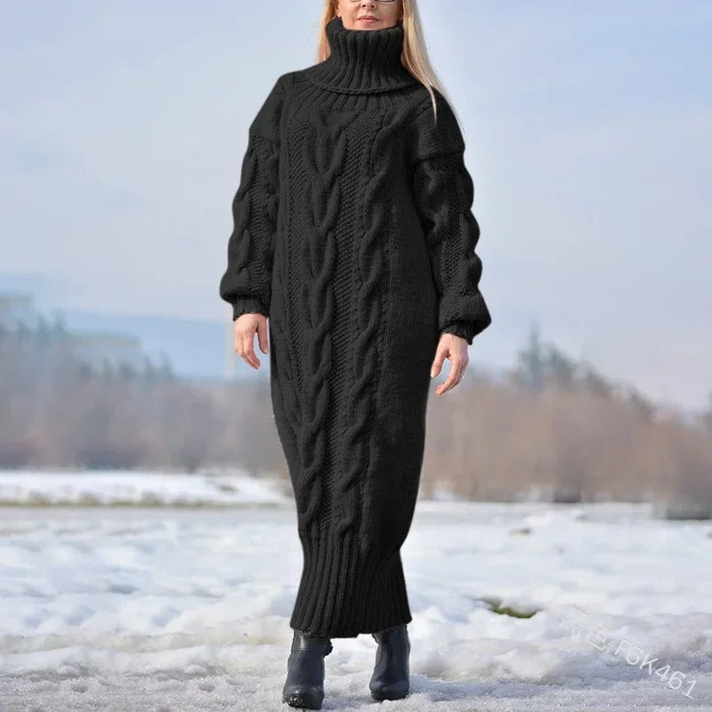 Fashionable and Comfortable Sweater Dress with Thick Texture for Warm and Elegant Winter