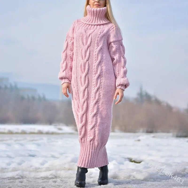 Fashionable and Comfortable Sweater Dress with Thick Texture for Warm and Elegant Winter