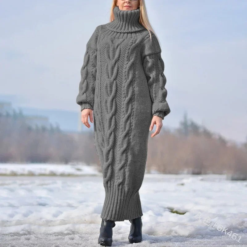 Fashionable and Comfortable Sweater Dress with Thick Texture for Warm and Elegant Winter