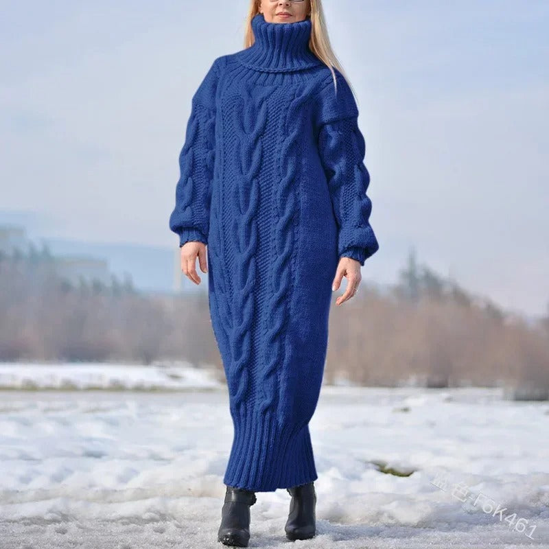 Fashionable and Comfortable Sweater Dress with Thick Texture for Warm and Elegant Winter