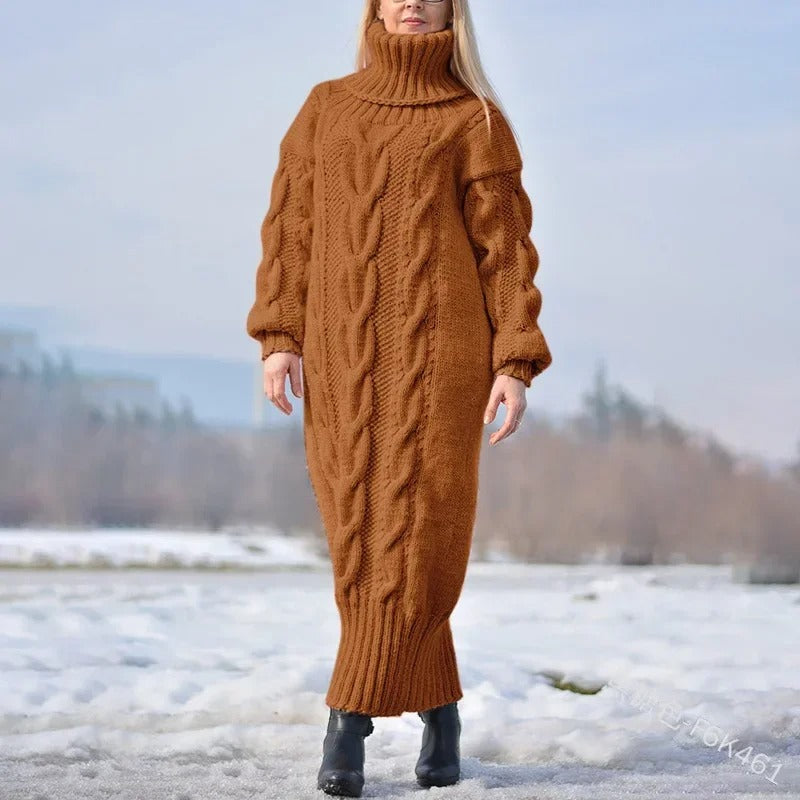 Fashionable and Comfortable Sweater Dress with Thick Texture for Warm and Elegant Winter