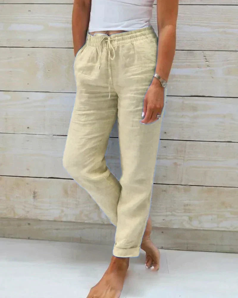 Casual comfortable lightweight linen pants for daily wear