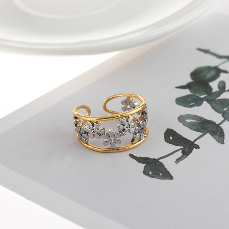 Sunflower ring with hollow design and unique Indian style
