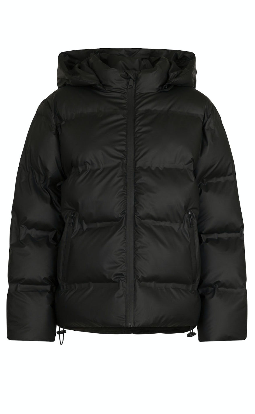 Katerina | Elegant Black Feather Coat with Hood for Stunning Style