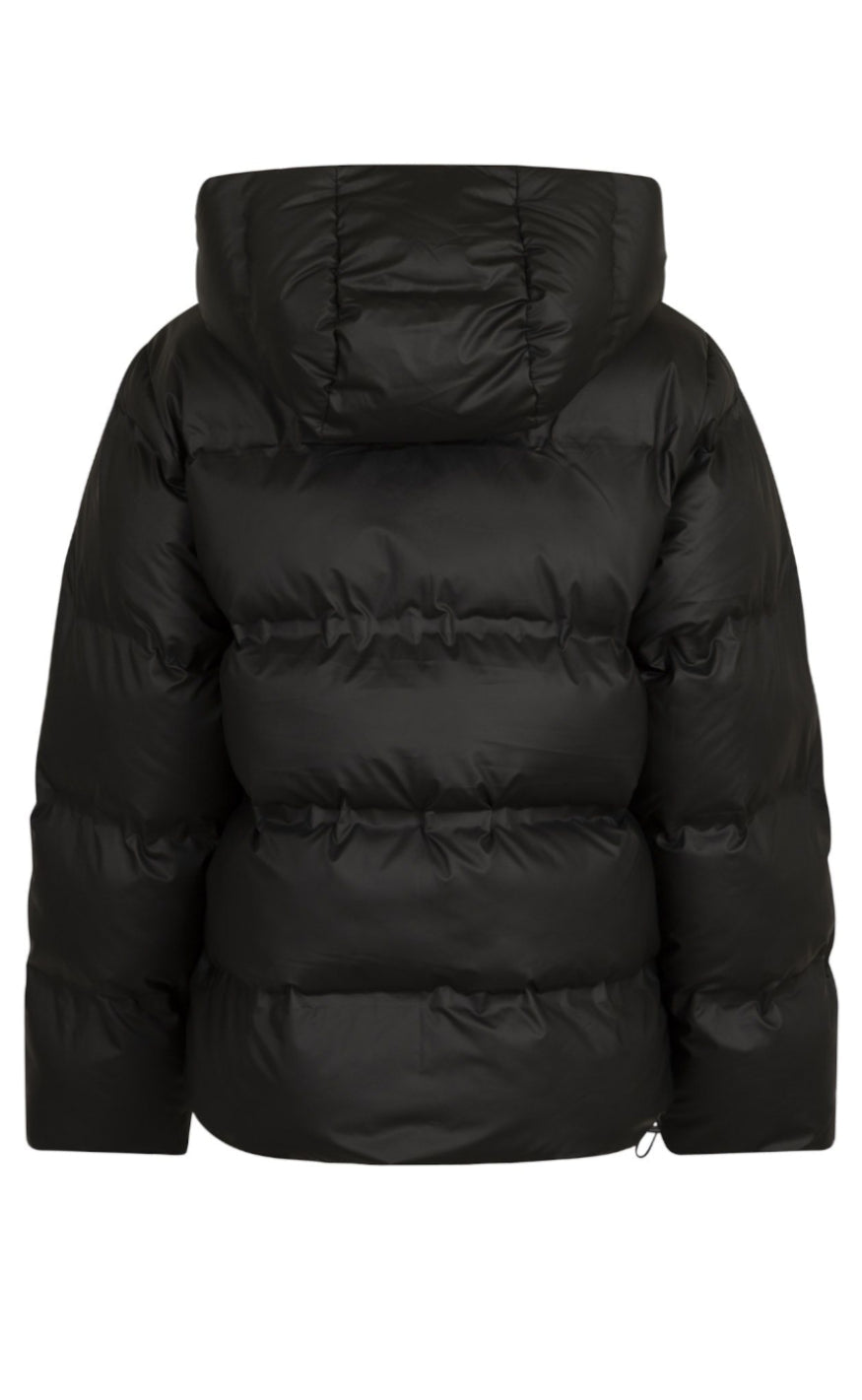 Katerina | Elegant Black Feather Coat with Hood for Stunning Style