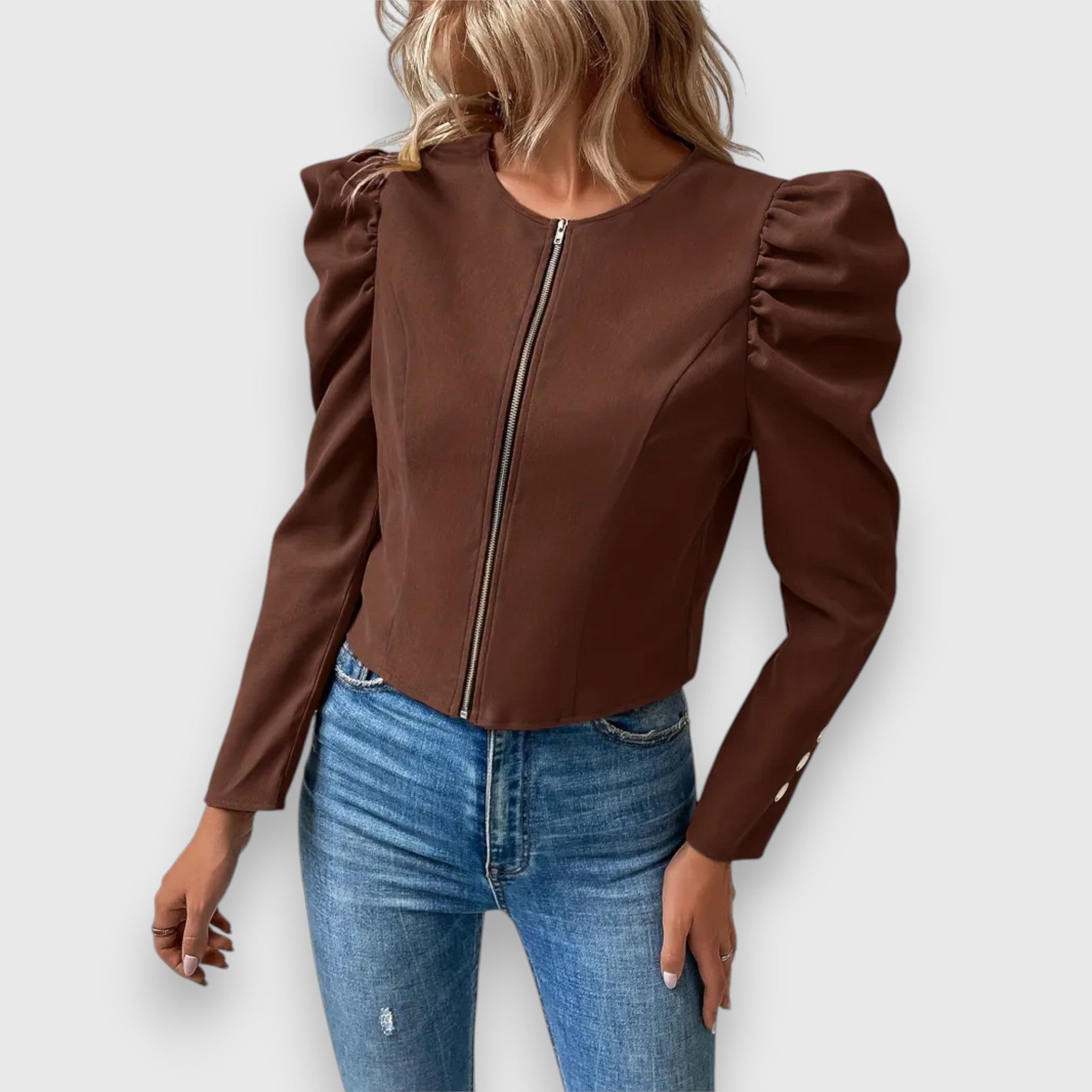 Elegant Women's Blazer with Puffed Sleeves – Add Style and Sophistication to Your Daily Wear