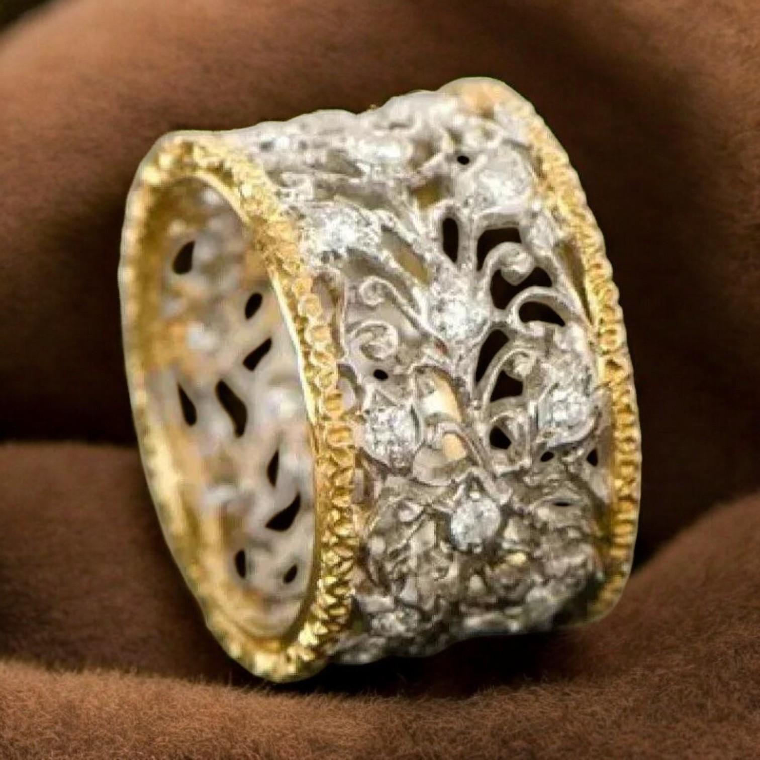Daniela - Stunning Vintage Ring with Zirconia and Unique Buckwheat Rose Design