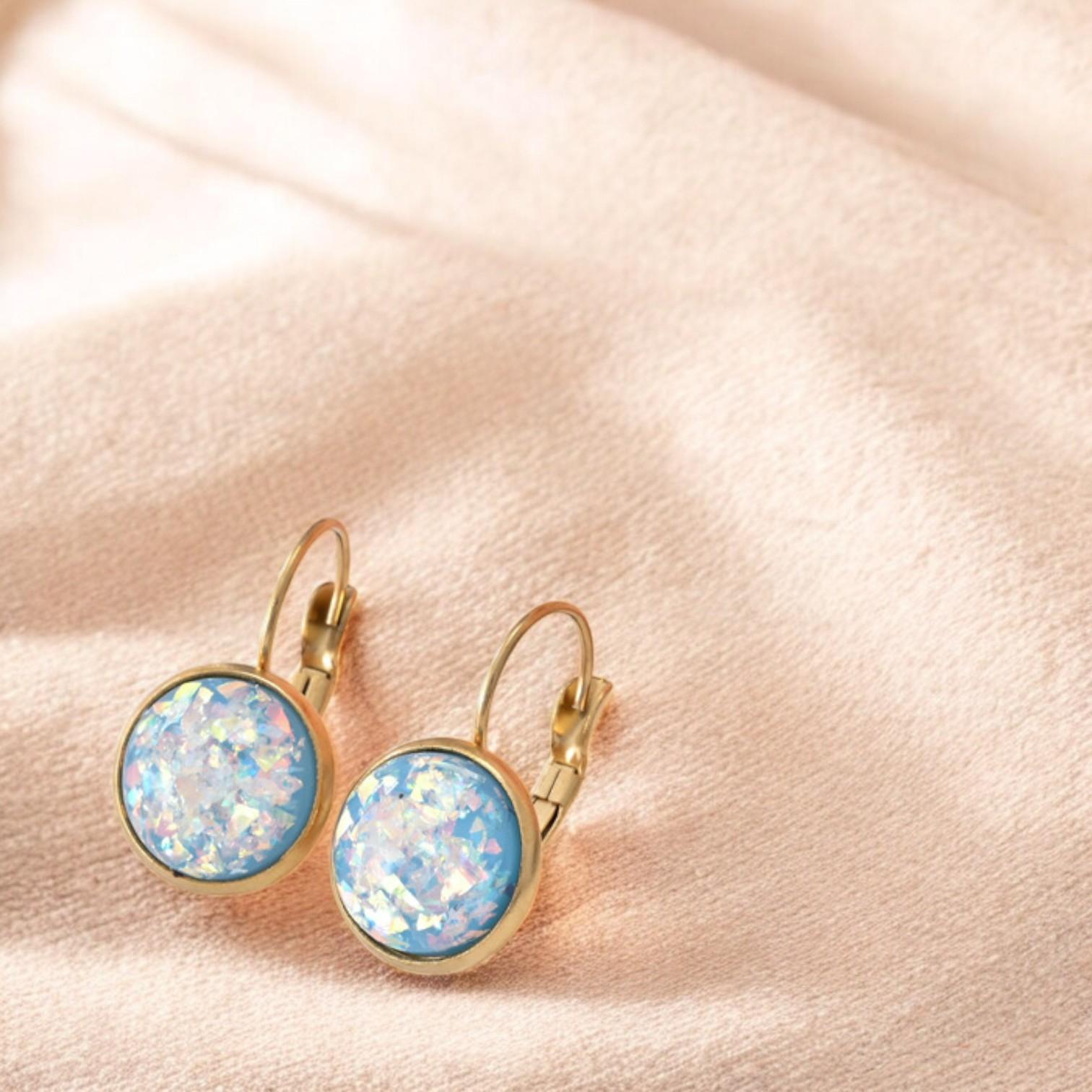 Stunning gold earrings with vintage opal stone by Ulani for a unique style experience
