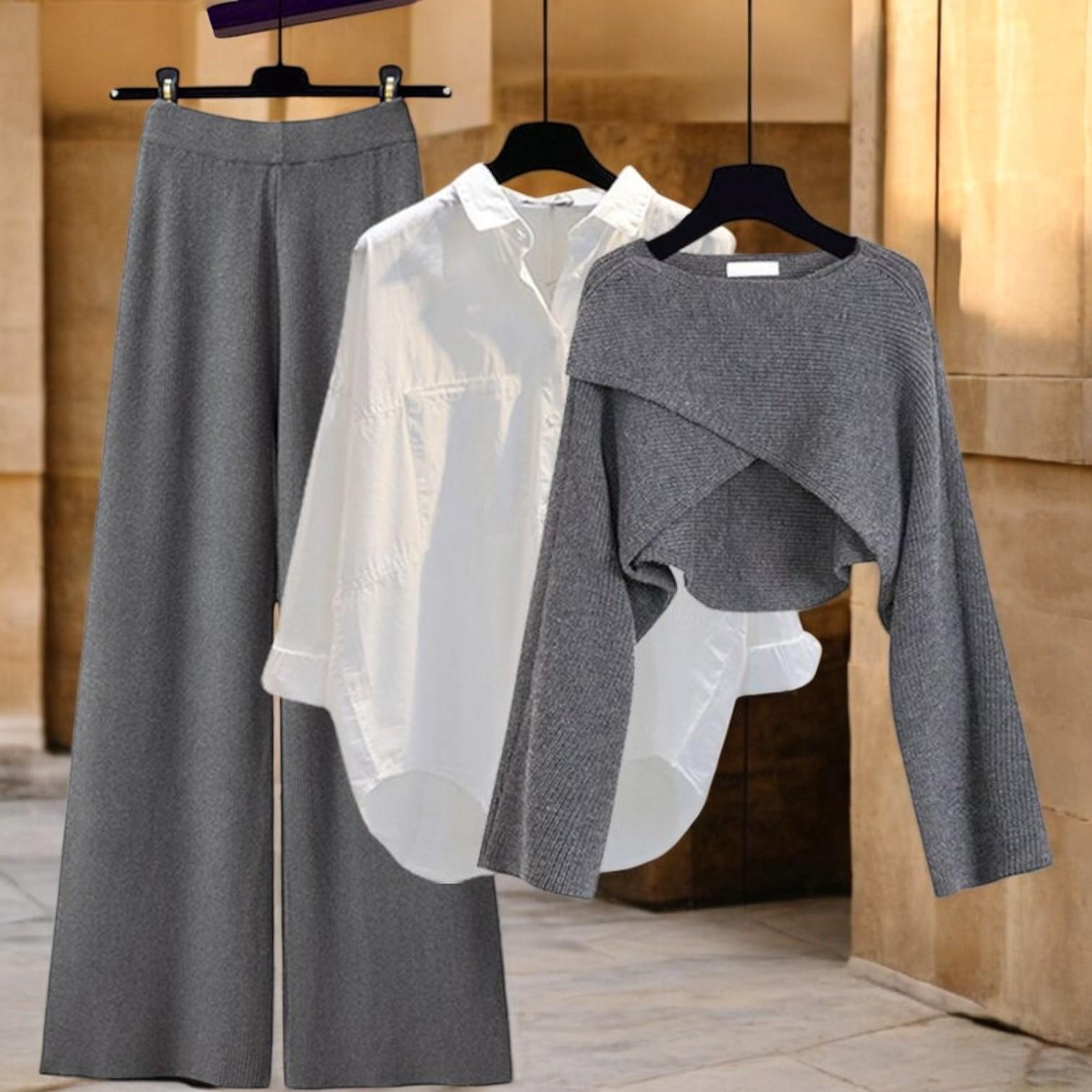Jane - Stylish Light Three-Piece Set with Long Sleeves