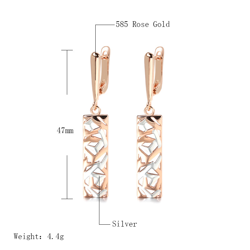 Henley - Elegant Square Earrings Combined with Gold and Silver for a Perfect Style