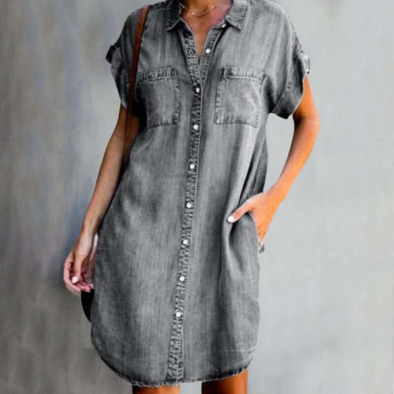 Clara โ Elegant and lightweight shirt dress with buttons for comfort and perfect style