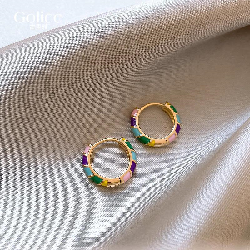 Kadesi β Luxurious Enamel Earrings with Gold Accent