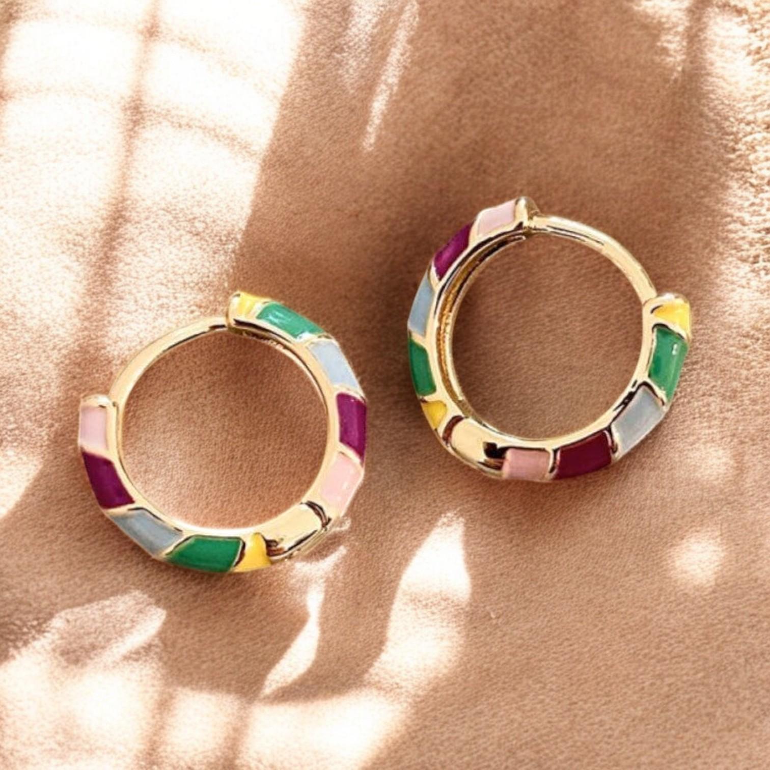 Kadesi β Luxurious Enamel Earrings with Gold Accent