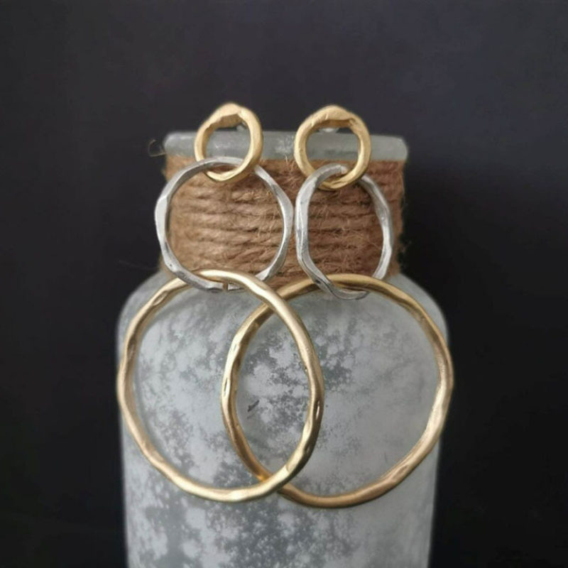Vintage Gold and Silver Hoop Earrings β Unique New Little Price