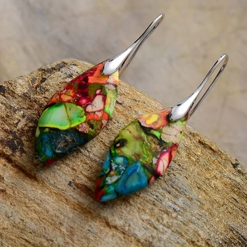 Lilit β Natural Obsidian Stone Earrings with Unique Vintage Design