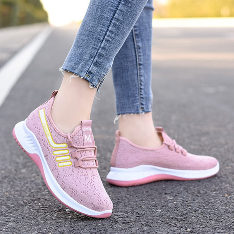 Women's Athletic Orthopedic Shoes with Lace-up Fabric - Perfect Comfort and Excellent Performance for Daily Routine