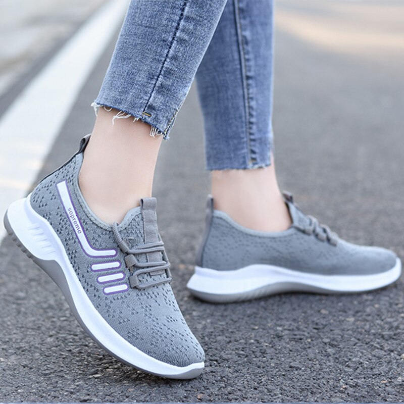 Women's Athletic Orthopedic Shoes with Lace-up Fabric - Perfect Comfort and Excellent Performance for Daily Routine