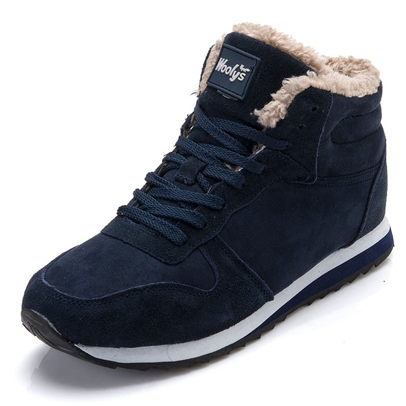Fashionable sports shoes with black and blue faux fur for men and women - unbeatable comfort and style