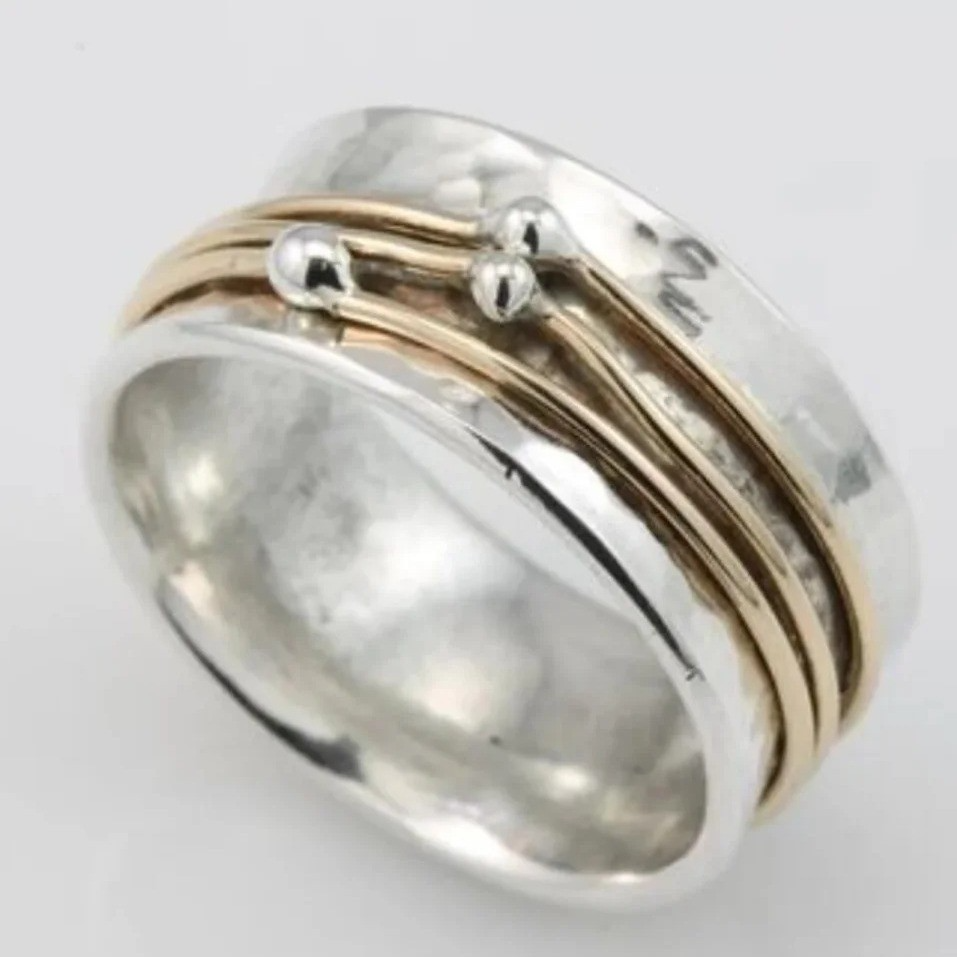 Franky - Silver ring layered with gold in a stunning vintage style