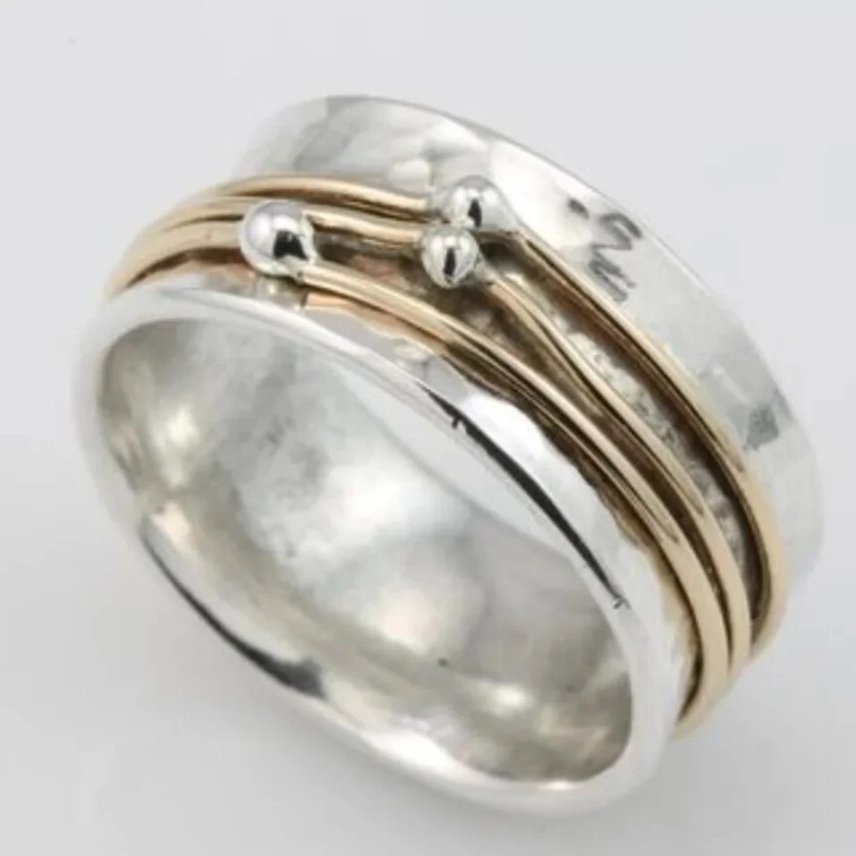 Franky - Silver ring layered with gold in a stunning vintage style