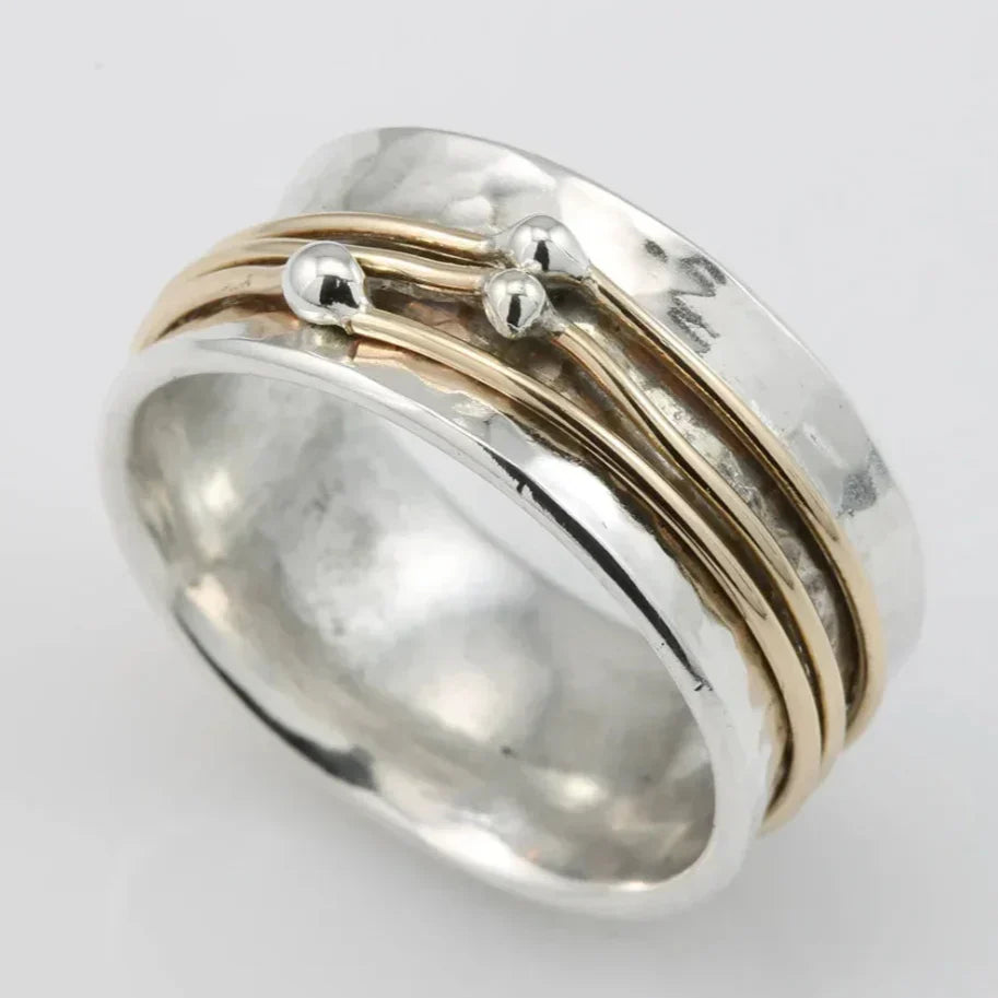Franky - Silver ring layered with gold in a stunning vintage style