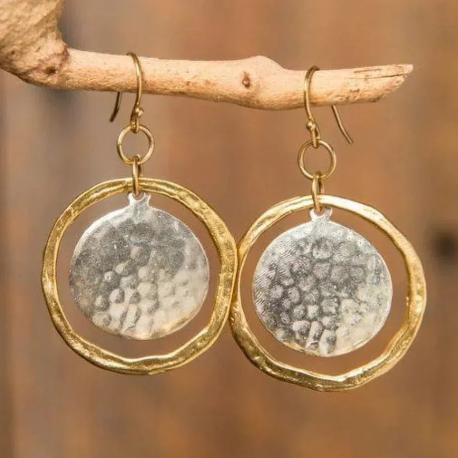 Elegant Gold and Silver Earrings for Farewell
