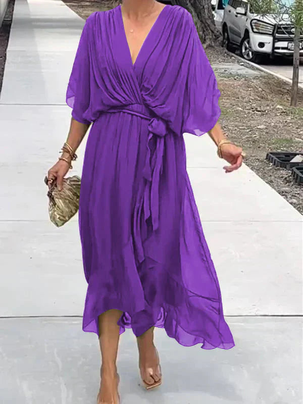 Sophie | Elegant Silk Dress with Stunning V-Cut for Perfect Style