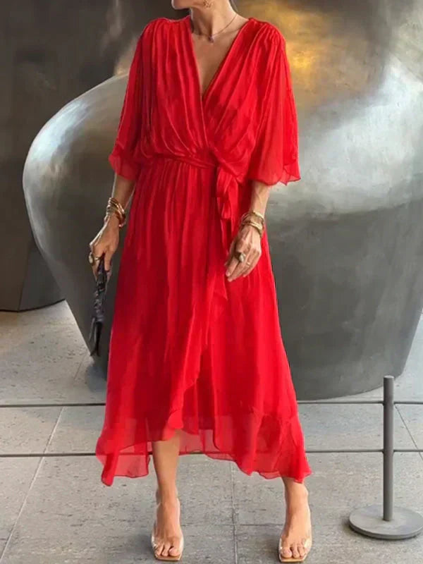 Sophie | Elegant Silk Dress with Stunning V-Cut for Perfect Style