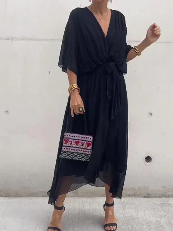 Sophie | Elegant Silk Dress with Stunning V-Cut for Perfect Style